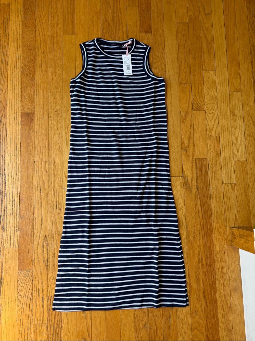 Vineyard Vines Navy and White Striped Sleeveless Maxi Dress